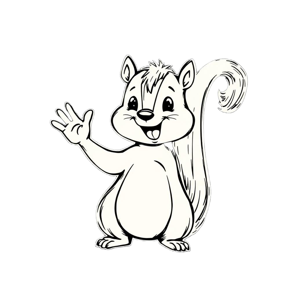 Squirrel waving goodbye